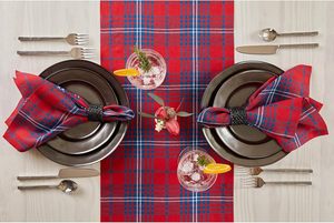 Red Navy <strong>Tartan</strong> Plaid Linen Dinner <strong>Napkins</strong> Machine Washable Handcrafted Cloth <strong>Napkins</strong> for Everyday Dining - Product Image 4