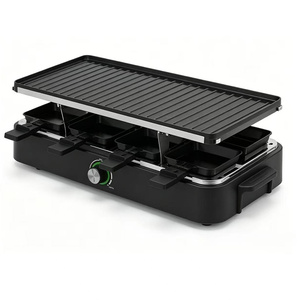 Grill à <span class=keywords><strong>raclette</strong></span> 1400W, grill électrique pour 8 personnes avec plaque en aluminium antiadhésive amovible, grill BBQ sans fumée pour l'intérieur, idéal pour les fêtes de famille - Product Image 3