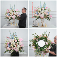 Offre Spéciale Grande Boule de Fleurs Artificielles Blanches en Soie, Composition Florale de 50cm, 60cm, 70cm, 80cm pour Centre de Table de Mariage
