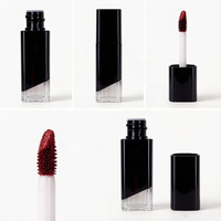 Gloss à lèvres transparent de luxe personnalisé, forme carrée ou ronde, 11,5 ml, tubes ABS, bouchon à vis, étiquette privée, applicateur brosse, impression sérigraphique