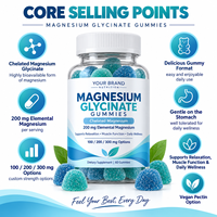 Gummies de glycinate de magnésium à marque privée, haute concentration, supplément alimentaire végétalien, fabricant OEM de formules personnalisées