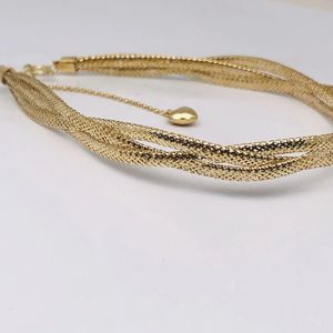 Pulsera Xinfly para Mujer 2024, Oro Puro de 18k, Cadena Trenzada de 3 Hilos de 5.5mm, para Mujeres y Niñas - Product Image 4