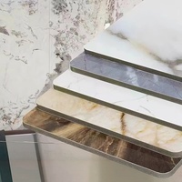 Panneaux et feuilles muraux en PVC imitation marbre UV, design moderne brillant, imperméables, pour usage hôtelier, vente en gros