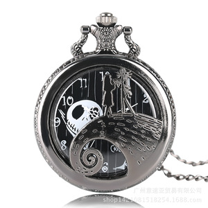 The Nightmare Before Christmas Quartz Pocket <strong>Watch</strong> for Men Pendant Retro Bronze Jewelry <strong>Fob</strong> Necklace Pocket <strong>Watches</strong> Men Gifts - Product Image 2