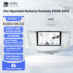 DUDUAUTO para <span class=keywords><strong>Hyundai</strong></span> Rohens <span class=keywords><strong>Genesis</strong></span> 2008-2013, Sistema Multimedia Android <span class=keywords><strong>Modificado</strong></span> para Auto, Bluetooth, Navegación, Carplay, Pantalla de Visión Trasera - Product Image 2