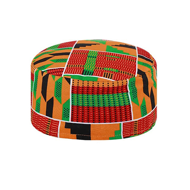 African Kente Kufi Hat, Kofi Hat, Ankara Cap, African Men Hat, Black History Month Men Accessory, Ghana Hat
