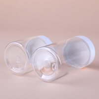 Pot en plastique transparent pour crème cosmétique 15ml 30ml 100ml 120ml 400ml 500ml 50g 100g 200g PET 4 oz 8 oz 12oz 16oz avec couvercle blanc
