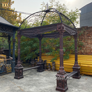 Pergola de jardin en <span class=keywords><strong>fer</strong></span> <span class=keywords><strong>forgé</strong></span> bleu, pergola en métal à treillis personnalisé pour la décoration extérieure du jardin - Product Image 4