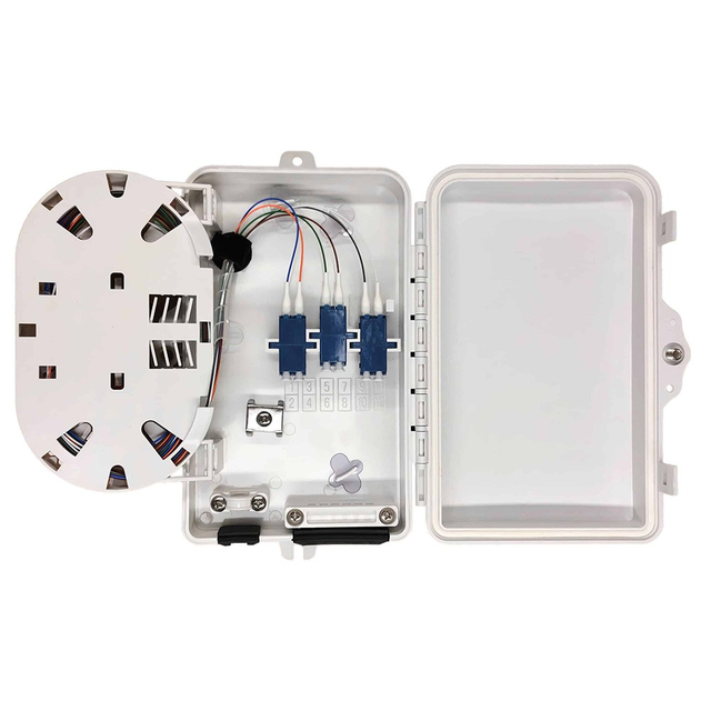 FTTH Wall Mount Mini Fiber Distribution 6 Port LC Pigtails Waterproof FOB FDB FAT Box Fiber Optic Terminal Distribution Junction