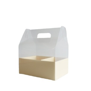 Customised Christmas Transparent Flower Gift Box Panoramic Clear Portable Flower Square Gift Box