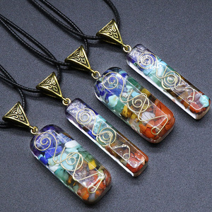 Collar con Colgante de Cristal de Resina <span class=keywords><strong>Orgonita</strong></span> de 7 Chakras, Joyería Espiritual de Sanación Energética Orgone para Meditación, Venta al por Mayor - Product Image 5