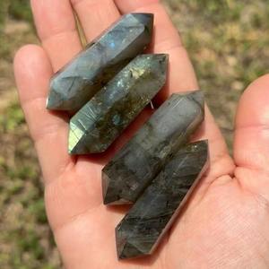 หินลาบราดอไรต์ธรรมชาติขัดเงาแบบปลายคู่ คริสตัลทาวเวอร์ แท่งคริสตัลบำบัด หินแกะสลัก ตัวอย่างแร่ธาตุสำหรับสะสม ขายส่ง - Product Image 3