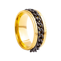 Machine à filer à anneaux en acier inoxydable pour hommes avec chaîne anti-anxiété pour bijoux à la mode