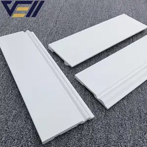 VELL Factory Price Buy Polystyrene Flush With Kitchen Cabinet Plain White Truunking Skirting Board