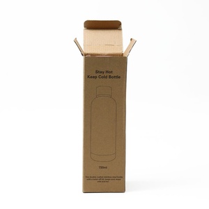 Botella de Vacío Biodegradable Personalizada para Mantener Bebidas Calientes o Frías, 750 ml, Cajas de Embalaje Cuadradas de Cartón Corrugado, Caja Autoarmable - Product Image 5