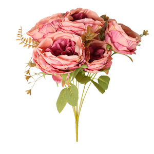 Bouquet de roses en soie Austin, 7 pièces, haute simulation, décoration de mariage, décoration réutilisable pour la maison - Product Image 4