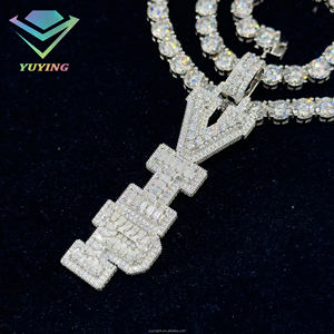 จี้เพชรฮิปฮอป เงินแท้ 925 ชุบทอง 18K ทรงบริลเลียนต์ คัต VVS มอยส์ซาไนต์ รับรองโดย GRA จี้แบบสั่งทำพิเศษ - Product Image 2