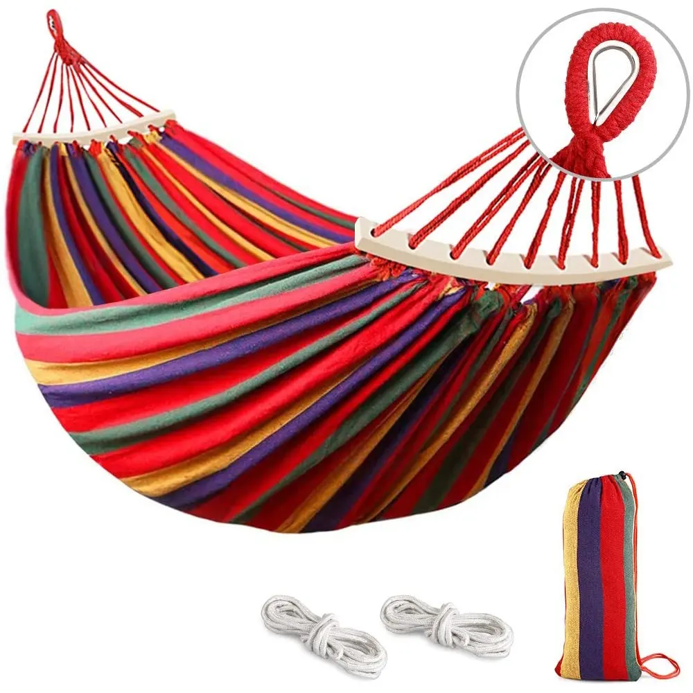 Newbility Portable Hanging Hammock Travel Outdoor Camping Swing Thick Canvas Bed Hammocks