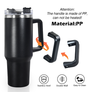 الأكثر مبيعًا كوب مطلي بالمسحوق 40 أونصة بمقبض مخصص 40 أونصة مزدوج الجدار فراغ مع مقبض وقش - Product Image 4