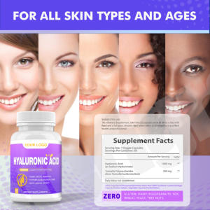 Capsule cosmétique d'acide hyaluronique de supplément d'acide hyaluronique de matière première d'approvisionnement de collagène de soins de la peau d'OEM - Product Image 4