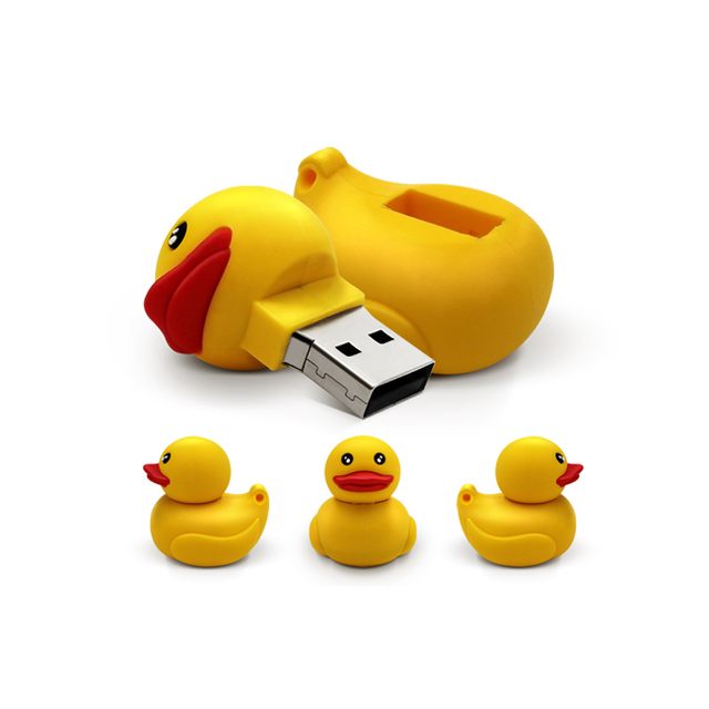 Usb Flash Drive/duck Shape Usb Flash Drive Rubber 3D Duck Personalized Customized Silicone Storage with 8gb/16gb/32gb/64gb/128gb