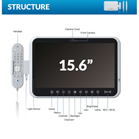 Terminal Infotainment di Samping Tempat Tidur Pasien Panel PC 15.6 21.5 Inci Layar Android 13 dengan WiFi BT untuk Rumah Sakit, Streaming Film dan Game