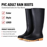 Bottes de pluie en PVC résistant aux produits chimiques, entièrement imperméables, robustes, antidérapantes, avec embout renforcé, pour travaux en usine chimique et dans les mines