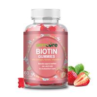 Gummies à la biotine, au collagène et à la kératine pour les cheveux, la peau et les ongles - Complément de vitamine C, saveur fruitée, en bouteille