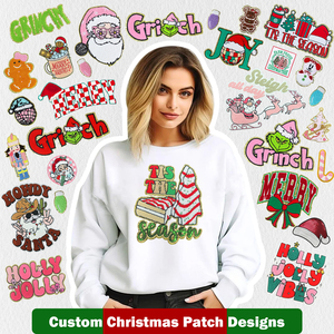 Giáng sinh Chenille thêu các bản vá lỗi tùy chỉnh bán buôn Chenille các bản vá lỗi thiết kế sắt trên sequin các bản vá lỗi - Product Image 4