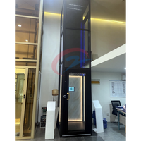 Lift Rumah Hidrolik dengan Shaft Kaca, Homelift Indoor Outdoor untuk Gedung 6 Lantai, Lift Eksternal