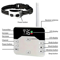 Valla Electrónica Inalámbrica para Perros, Material ABS Blanco, Impermeable, 20h de Duración de Batería, Multifunción, Entrenamiento con Vibración, para Exteriores