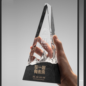 Crystal <b>Trophy</b> Laser <b>Engraved</b> Custom Made For Conference Awards Business Gifts Durable With Digital Printing - Product Image 4