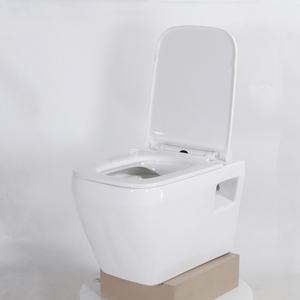 WC suspendu mural carré en céramique sans bride, blanc, pour salle de bain - Product Image 3