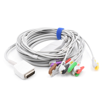 Câble EKG Caremed compatible Nihon Kohden 6543A, 10 brins, une seule pièce, avec connecteur IEC 8330A pour usage hospitalier