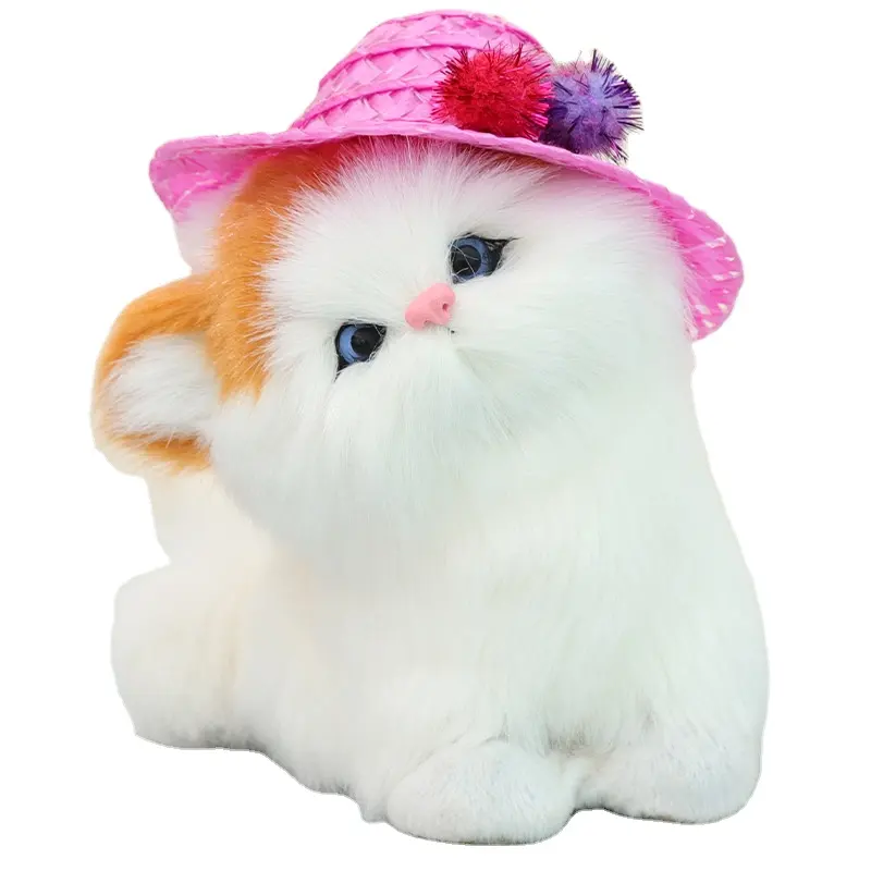 Furry Animal Toys Realistic Simulation Hat Cat Advent Calendar Packaging Gift For Christmas