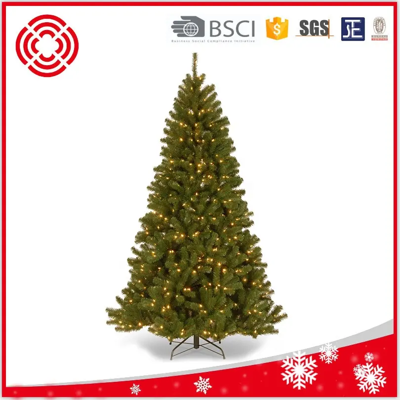Tree With Light Hot Sale 7.5 Feet Spruce Tree With 550 Warm-White LED Lights Artificial Hinged Pre-lit Christmas Trees Christmas Decoration