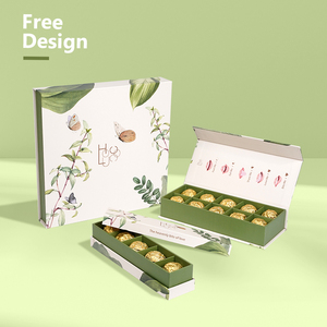 Recyclable Customized Printing Logo Cardboard Chocolate Boxes WIth Dividers Drawer Chocolate Packaging Box