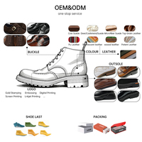 Fabricant OEM/ODM – Conception personnalisée – Bottes Martin montantes de luxe pour hommes en cuir de cheval, marque de créateur, avec couture Goodyear et processus de lavage à l'eau