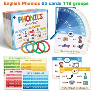 Tarjetas de aprendizaje fonético en inglés personalizadas para jardín de infantes, con mezclas CVC y sonidos de vocales largas, seguras y duraderas, para palabras de vista y ortografía. - Product Image 2
