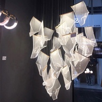 Pendentif en papier acrylique LED Art Décoration d'intérieur Escaliers Plafond Salon