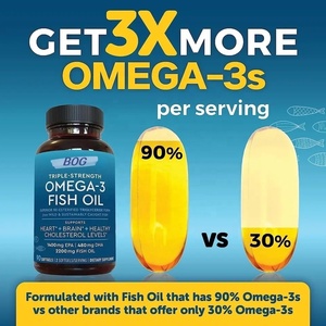 OEM/ODM tripla forza Omega 3 olio di pesce 1000mg, conteggio 60, supporta la salute delle articolazioni, della pelle, degli occhi e del cuore - Product Image 2