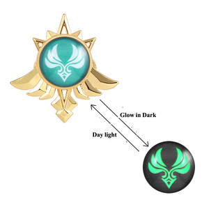 Huy Hiệu Mắt Thần Phụ Kiện Trò Chơi Genshin Tác Động Sáng Trâm Bảy Yếu Tố Kim Loại Huy Hiệu Túi Trang Trí - Product Image 5