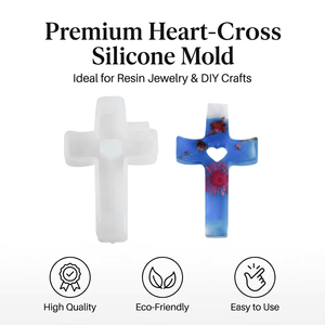 LEQU Molde de Silicona con Forma de Corazón y Cruz, Divertido y Alegre, Ecológico y Reutilizable para Resina, Joyería y Manualidades, Venta al por Mayor - Product Image 1
