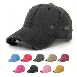 Casquette de baseball vintage personnalisée avec logo OEM, style usé et déchiré, effet délavé, vente en gros directe usine - Product Image 1