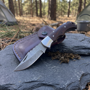 High Quality Damascus Steel Folding Blade Pocket <b>Knife</b> Wholesale Factory Rates wood Handle Tactical Application - Product Image 2
