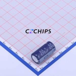 Condensador Electrolítico de Aluminio de Orificio Pasante CJ471MHC25B3, Orificio Pasante, D13xL25mm 470uF 20% 63V 1.05A-100kHz - Product Image 1