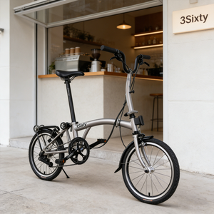 Bicicleta Plegable Ligera de <span class=keywords><strong>16</strong></span> Pulgadas y 6 Velocidades con Frenos, Cuadro de Acero y Llantas de Aleación de Aluminio, Portátil para Desplazamientos Diarios - Product Image 4