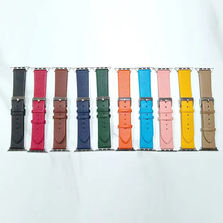 Wholesale 38mm 40mm 42mm 44mm Handmade Wrist Quick Release for Apple Watch Band Genuine French Leather Watch Band
