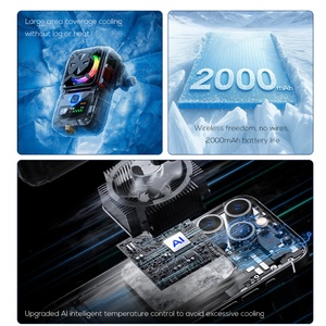 MEMO DL23 Live Streaming Gaming Fast <b>Phone</b> Cooling Fan 2000mAh <b>Battery</b> Mobile <b>Phone</b> Radiator with Bracket Hole - Product Image 2