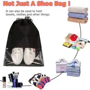Bolsa organizadora de zapatos impermeable, bolsa de viaje para gimnasio, poliéster con cordón, embalaje, venta al por mayor